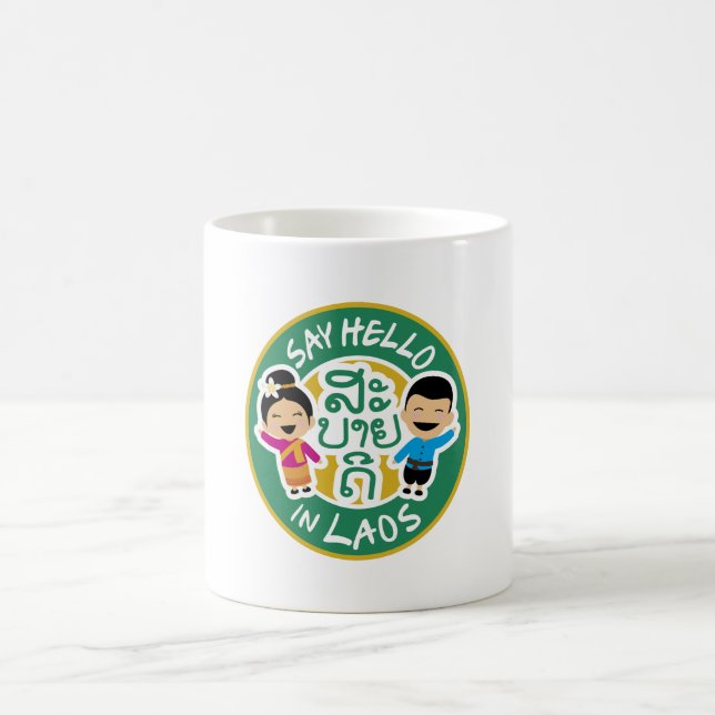 Caneca De Café Diga Olá no LAOS (Centro)