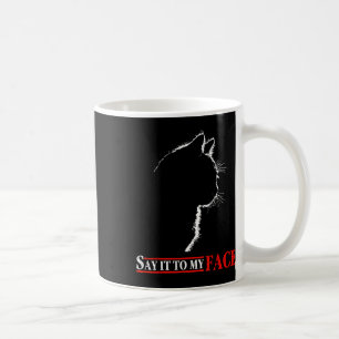 Caneca De Café Diga Para O Meu Gato Preto - Gatos Letra Por Pr