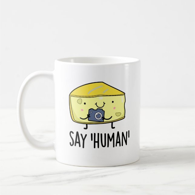 Caneca De Café Diga Queijo Fotógrafo Engraçado Humano (Esquerda)