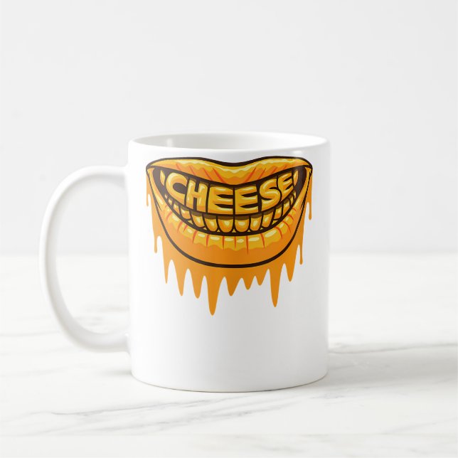 Caneca De Café Diga Queijo Presente de Fotografia Sorriso Engraça (Esquerda)