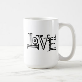 Caneca De Café Digitalização de palavras de amor