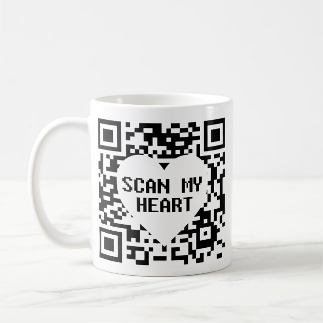 Caneca De Café Digitalize meu Coração     (Esquerda)