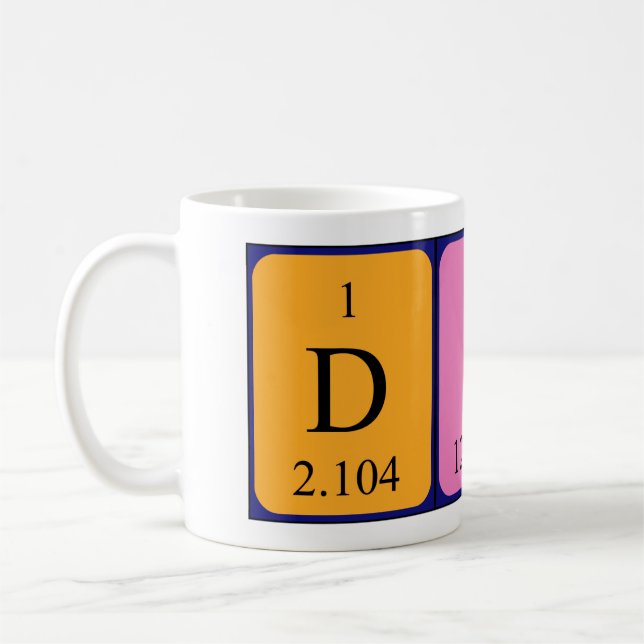 Caneca De Café Dila periódica mesa name mug (Esquerda)