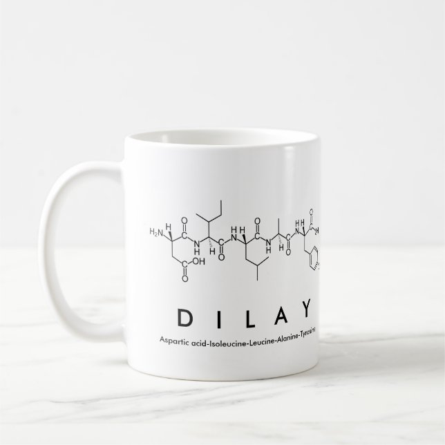 Caneca De Café Dilay peptide name mug (Esquerda)