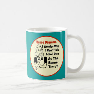 Caneca De Café Dilema engraçado de Bunco com mulher retro