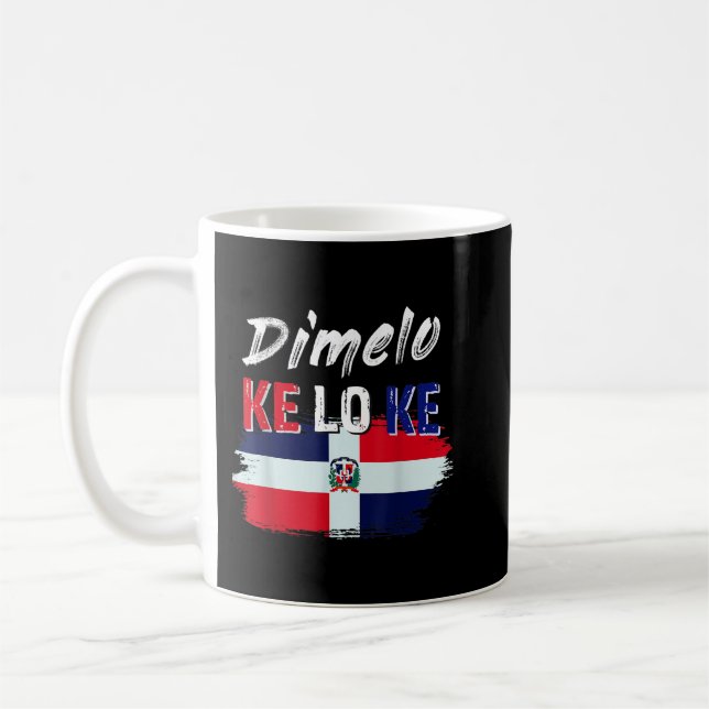 Caneca De Café Dimelo Ke Lo Ke Bandeira da República Dominicana (Esquerda)