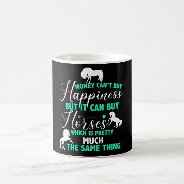 Caneca De Café Dinheiro Pode Comprar Cavalos Verde Hortelã (Centro)