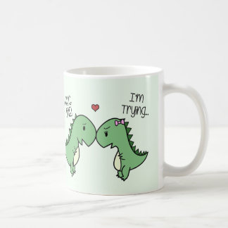 Caneca De Café Dino Love Mug! [Em verde]