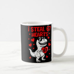 Caneca De Café Dino Segurando Coração Eu Roubo 67 Corações Engraç