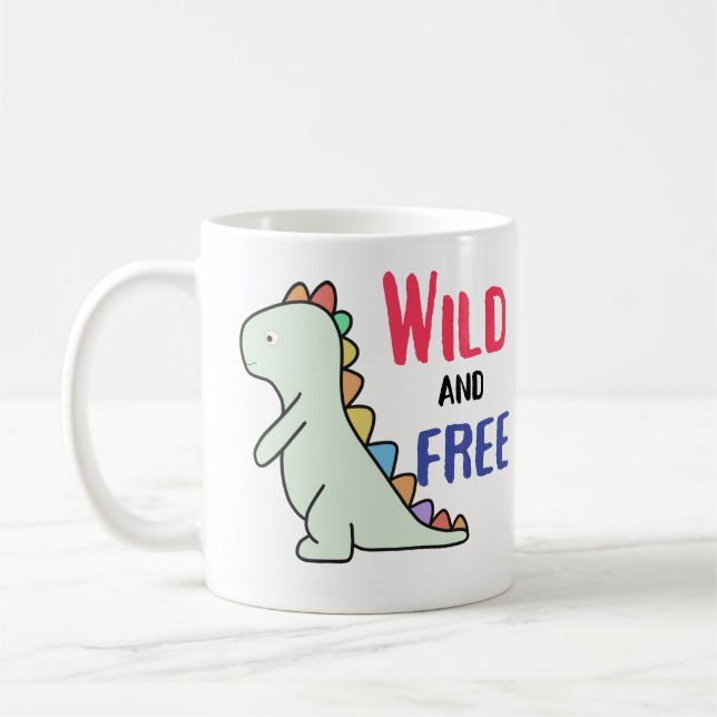 Caneca De Café Dino selvagem e livre (Esquerda)