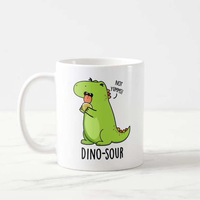 Caneca De Café Dino-Sour Funny Dinosaur Pun (Esquerda)