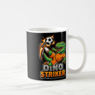 Caneca De Café Dino Striker T-rex Chute de Futebol Dinossauro Eng