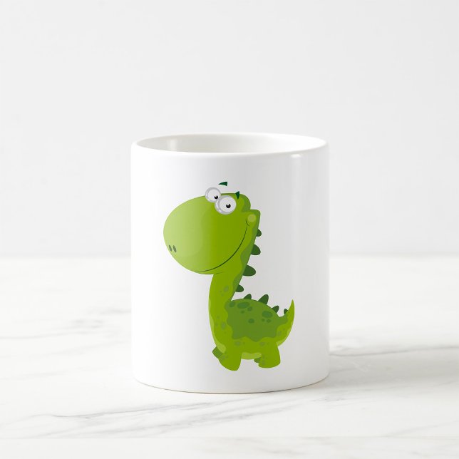 Caneca De Café Dino Verde Sorridente (Criador carregado)