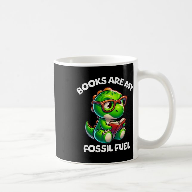 Caneca De Café Dinosaur Ck To School Reading Books Funny Quote  (Direita)