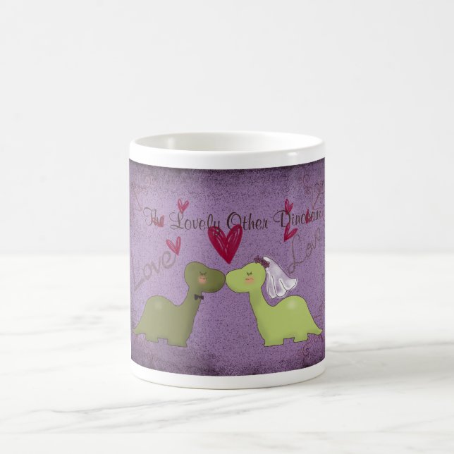 Caneca De Café Dinosaur Wedding Mug( O Adorável Outro Dinossauro) (Centro)