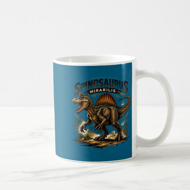 Caneca De Café Dinosauro spinosaurus retrô engraçado spinosaurus (Direita)