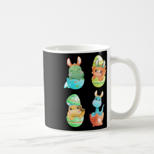 Caneca De Café Dinosaurs Hatch Out Of Easter Eggs  (Direita)