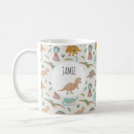 Caneca De Café Dinosaurs Kids Boho Dinosaur Custom Name