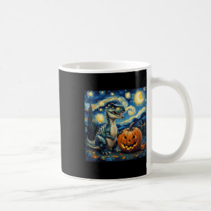 Caneca De Café Dinossaur Pumpkin Van Gogh Starry Night Style Hall
