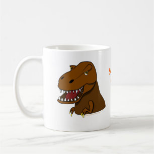 Caneca De Café Dinossauro assustador dos desenhos animados de Rex