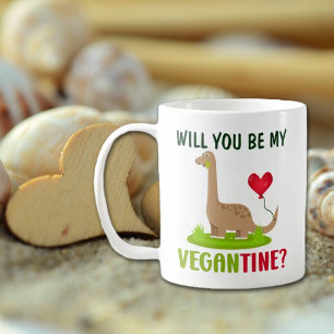 Caneca De Café Dinossauro Bastante Vegantino, Dia do Namorados