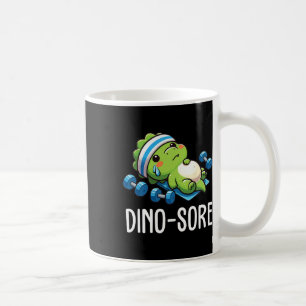 Caneca De Café Dinossauro de academia engraçado levantando peso a