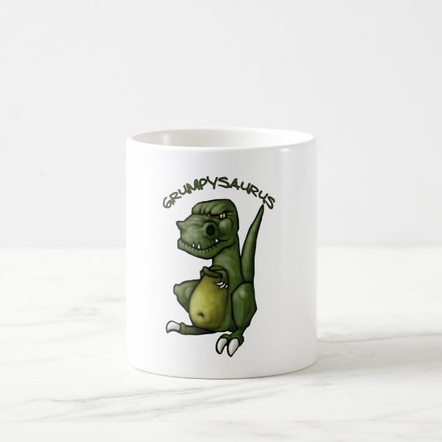 Caneca De Café Dinossauro de Grumpysaurus que é mal-humorado! (Centro)