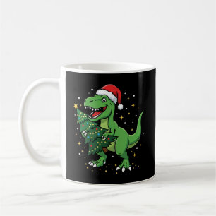 Caneca De Café Dinossauro de Natal Papai Noel T Rex
