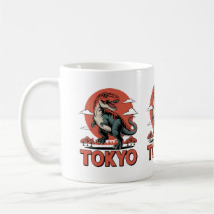 Caneca De Café Dinossauro de Tóquio - Retro T-Rex Japão