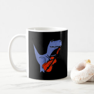 Caneca De Café Dinossauro Engraçado Jogando Cello