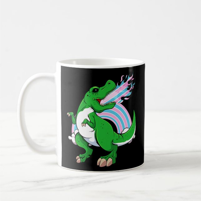 Caneca De Café Dinossauro LGBT Legal T Rex Trans (Esquerda)