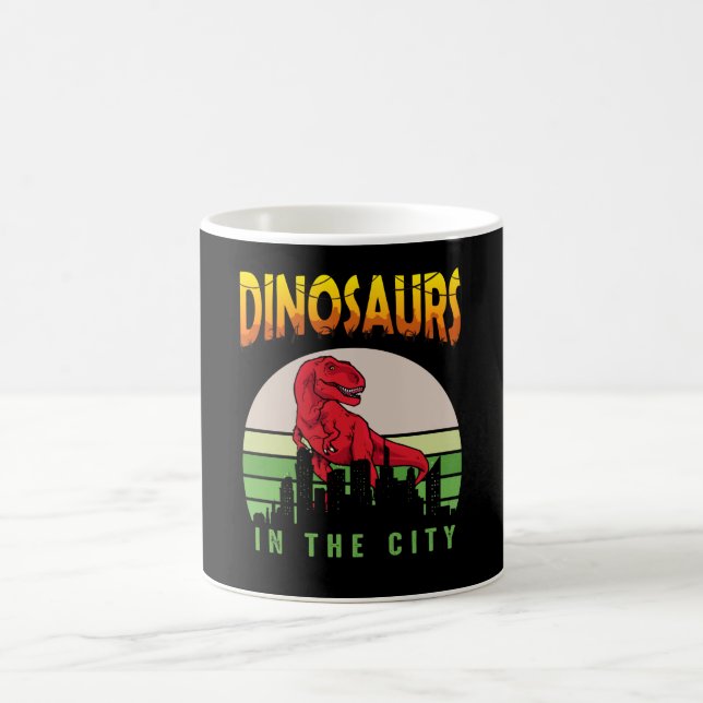 Caneca De Café Dinossauro na Cidade | Design de Dinossauro (Centro)