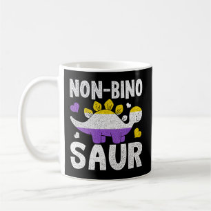 Caneca De Café Dinossauro Não Bino Saur Aagender Não Binário