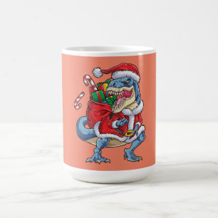 Caneca De Café Dinossauro Natal Papai Noel T rex Homens