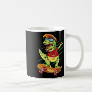 Caneca De Café Dinossauro Patinador Radical Fazendo Dab T Rex S