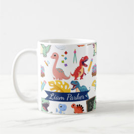 Caneca De Café Dinossauro Personalizado Adorável para Crianças