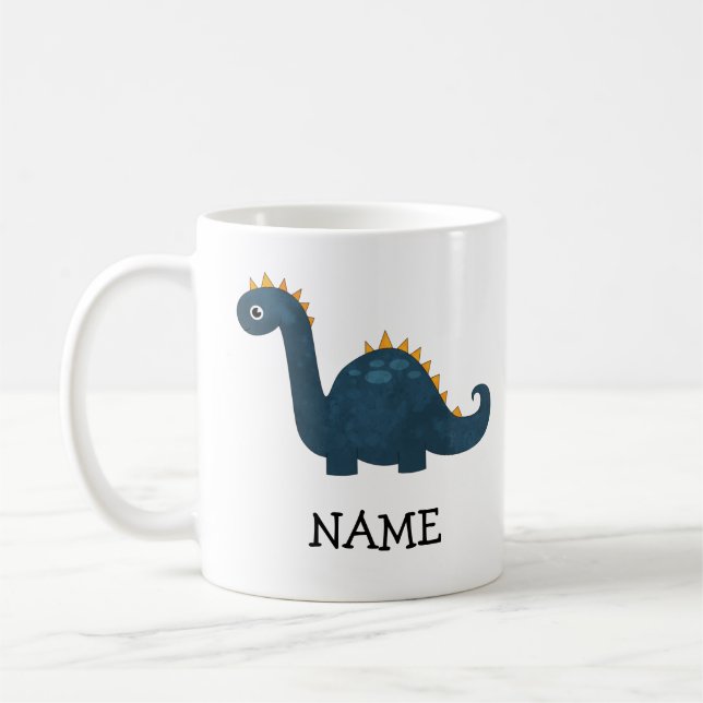 Caneca De Café Dinossauro Personalizado Para Crianças Personaliza (Esquerda)