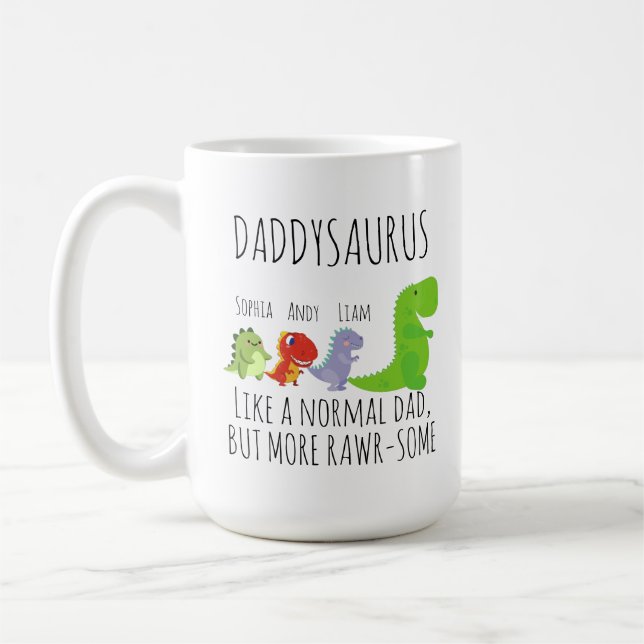 Caneca De Café Dinossauro Rastreado de Daddysaurus (Esquerda)