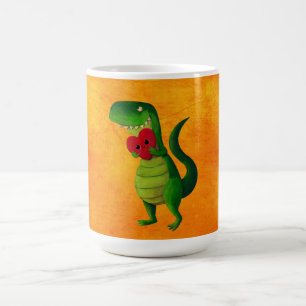 Caneca De Café Dinossauro romântico de RAWR