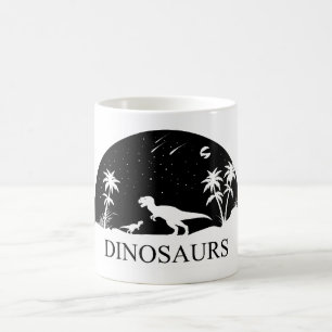 Caneca De Café Dinossauro Sob As Estrelas