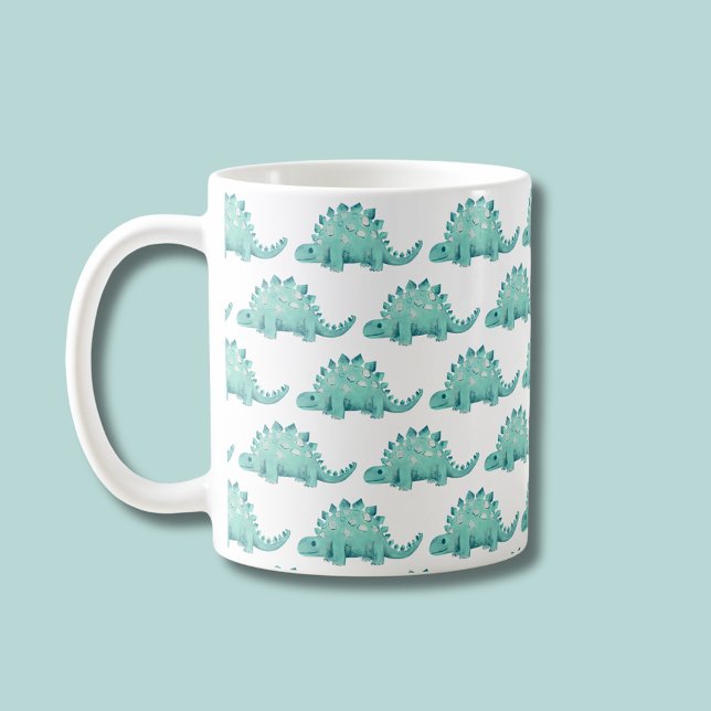 Caneca De Café Dinossauro Stegossauro Crianças Animais (Stegosaurus dinosaur patterned coffee mug)