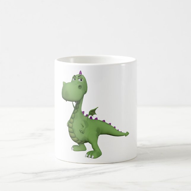 Caneca De Café Dinossauro Verde Amigável (Criador carregado)
