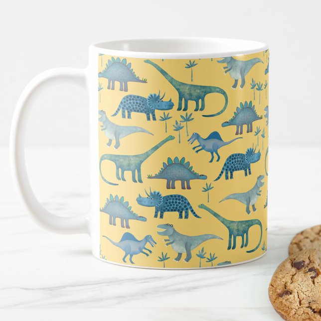 Caneca De Café Dinossauros Amarelo (Criador carregado)