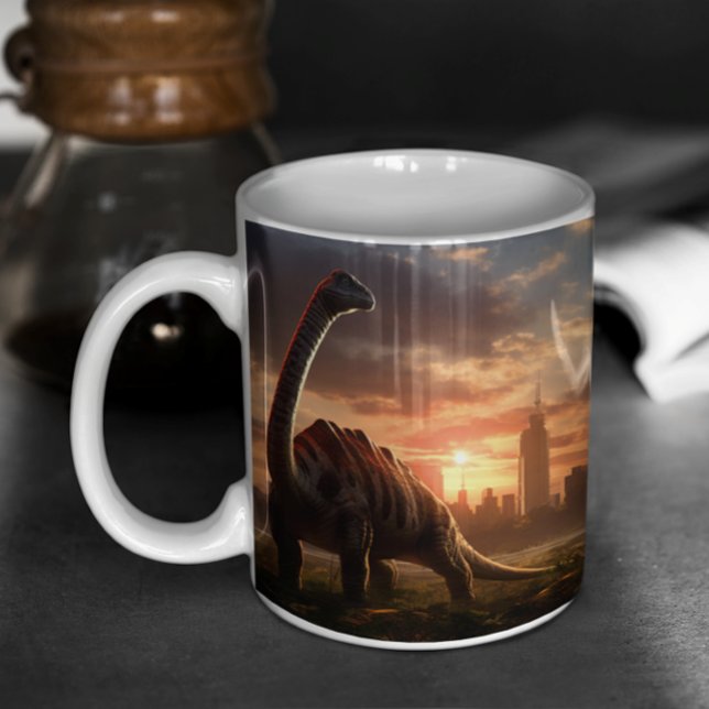Caneca De Café Dinossauros assustados e bonitos versão 3 Mug (Dinosaurs Scary & Cute version 3 Mug
)