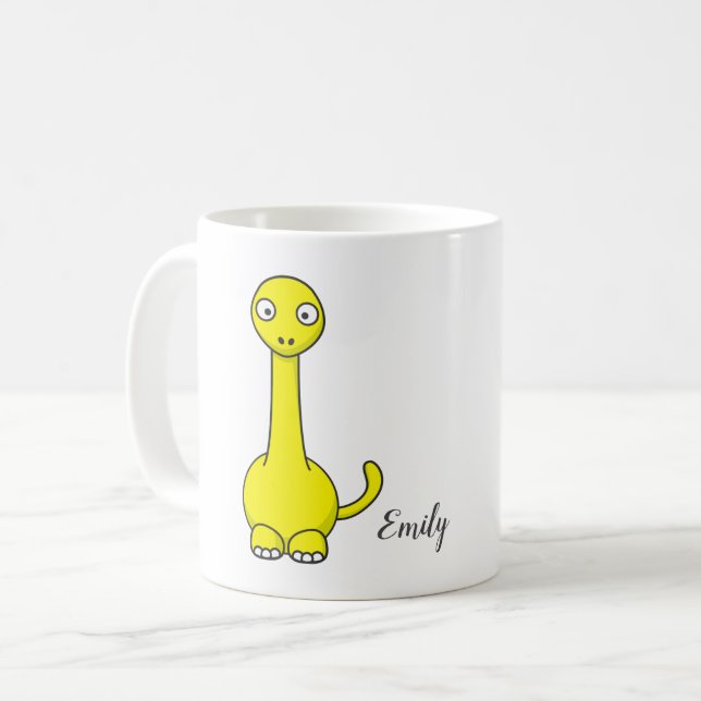 Caneca De Café Dinossauros coloridos bonitos customizáveis do (Frente Esquerda)