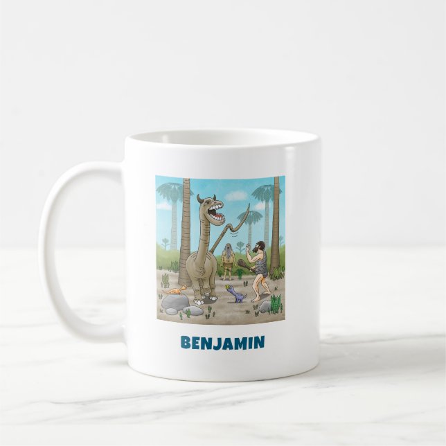 Caneca De Café Dinossauros encontram a Idade da Pedra (Esquerda)