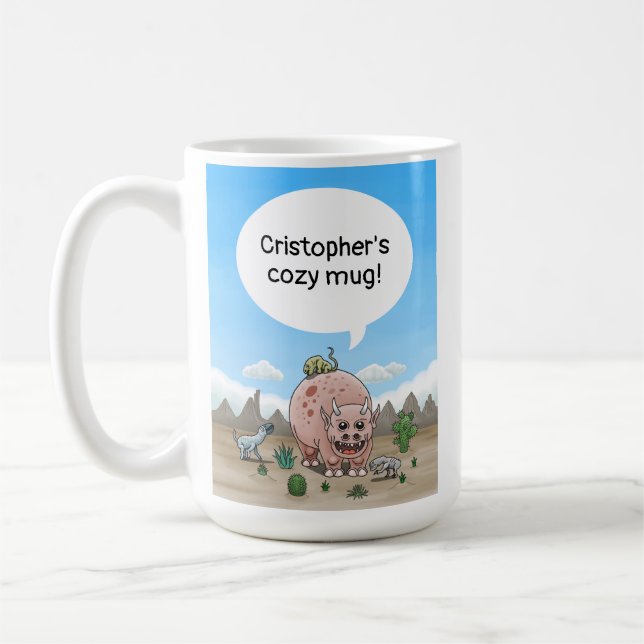 Caneca De Café Dinossauros Fantasia (Esquerda)