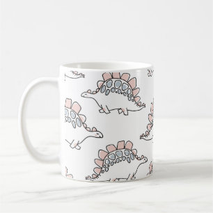 Caneca De Café Dinossauros lindos, padrão sem costura