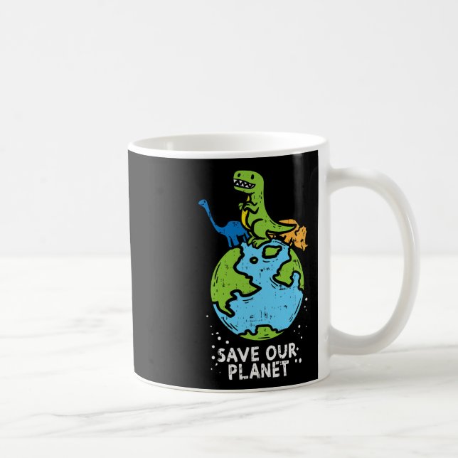 Caneca De Café Dinossauros Salvem Nosso Planeta Meninos do Dia da (Direita)