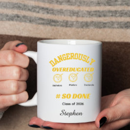 Caneca De Café Diploma de graduação engraçado dourado e preto